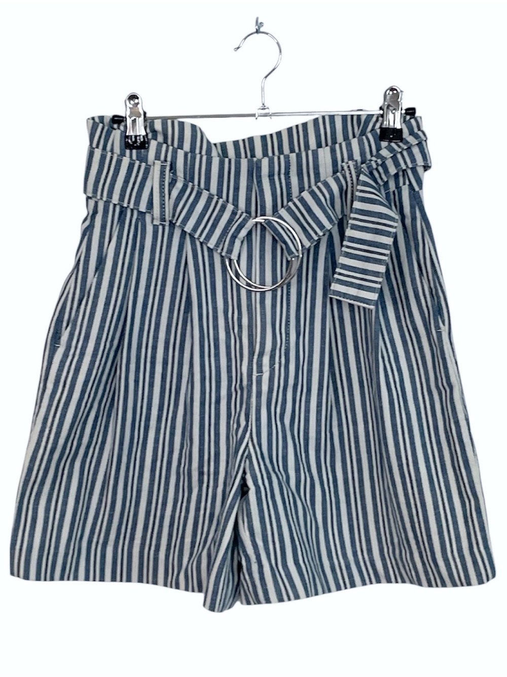 Free People Striped High Waist Shorts